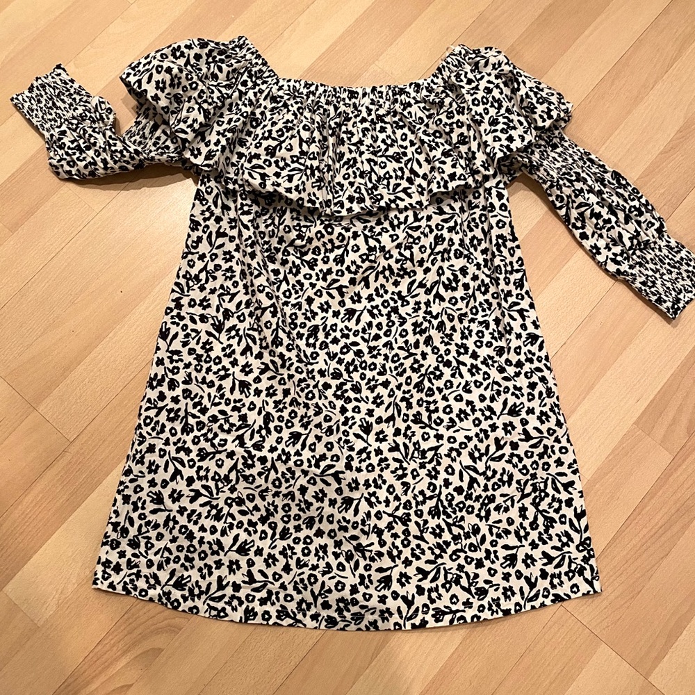 ZARA Poplin “Off The Shoulder” Mini Dress NWT